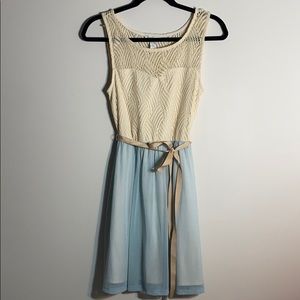 Charlotte Russe Cream and Blue dress